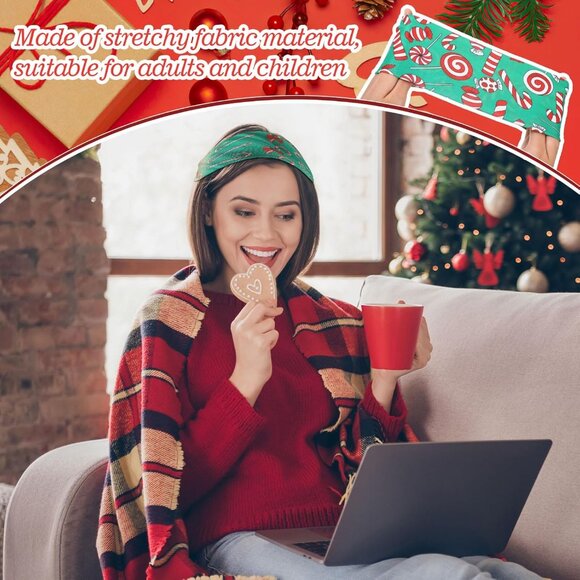 Christmas Headbands Women 24 Pack Festive Styles Non Slip Comfortable - Picture 2 of 7